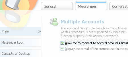 Illustration showing how to use multiple instances of Windows Live Messenger