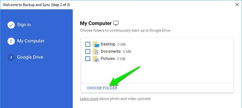 how to add photos to a shared google drive folder