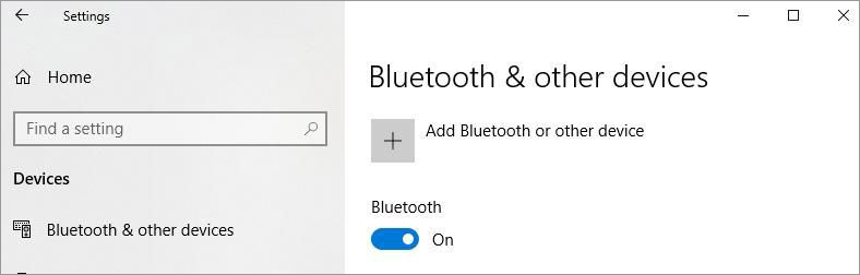 Turn on Bluetooth in Windows 10