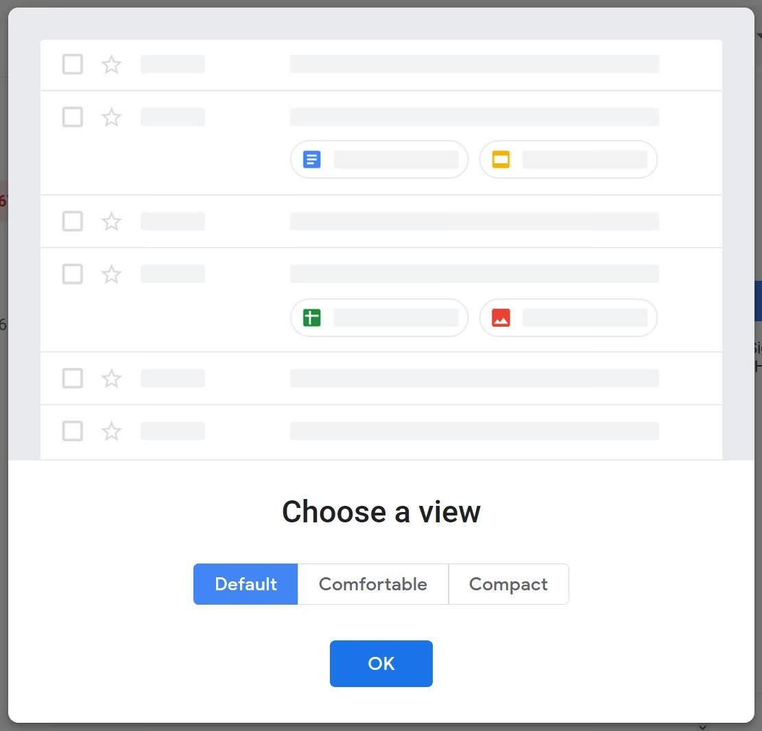 Display density in Gmail