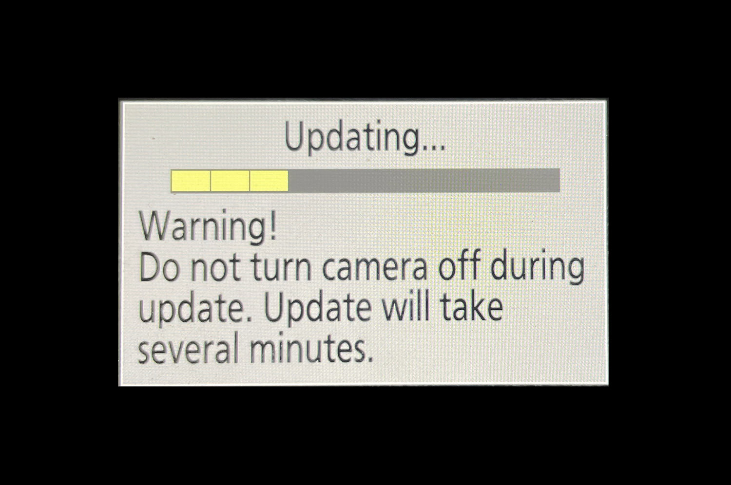 firmware updating status