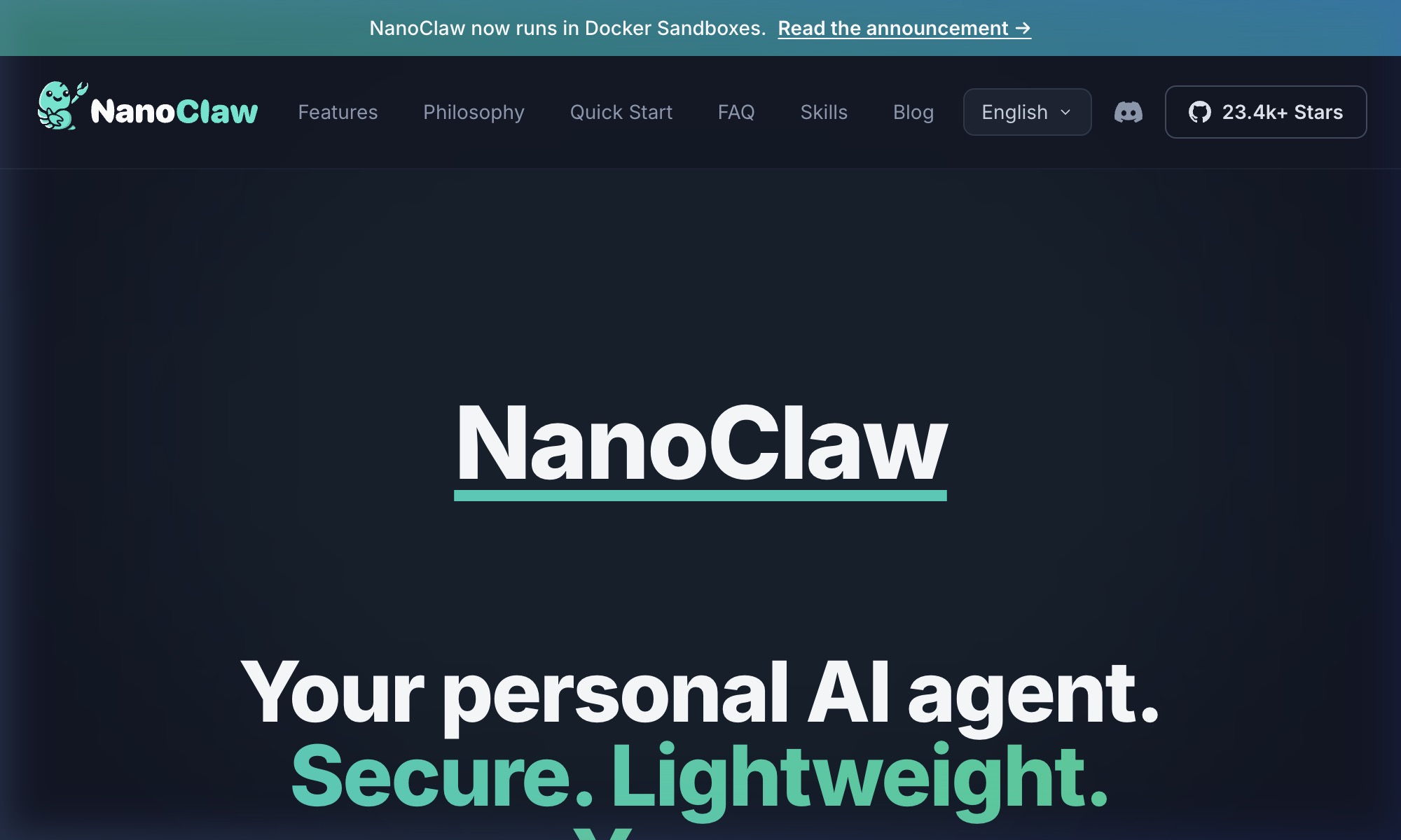 NanoClaw dashboard view