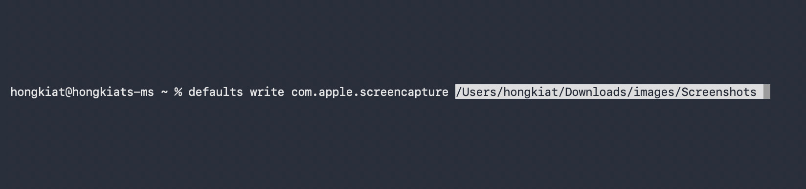 Terminal command for changing Mac screenshot location