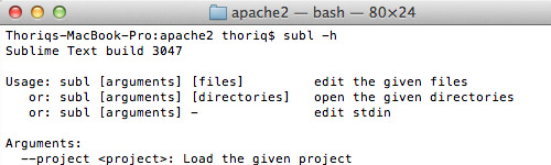 Sublime Text Command Line Usage