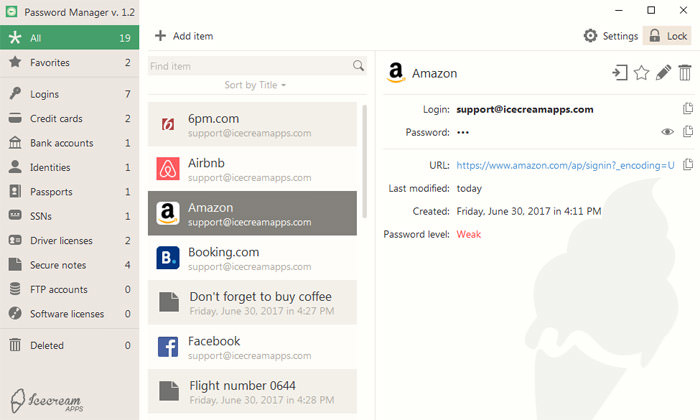 Icecream Password Manager