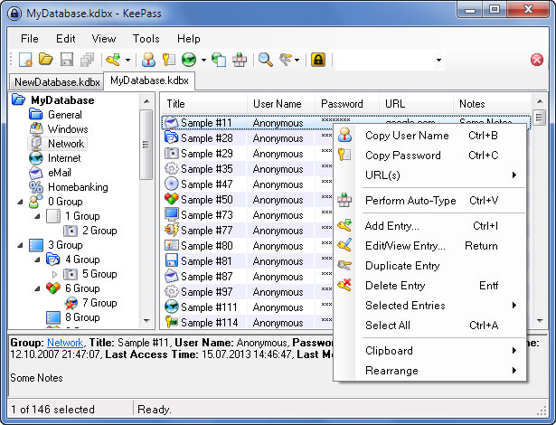 keepass import from passwordsafe