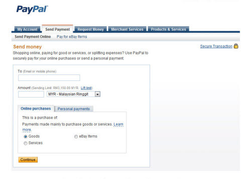 paypal send money api