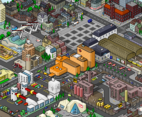 pixel art town