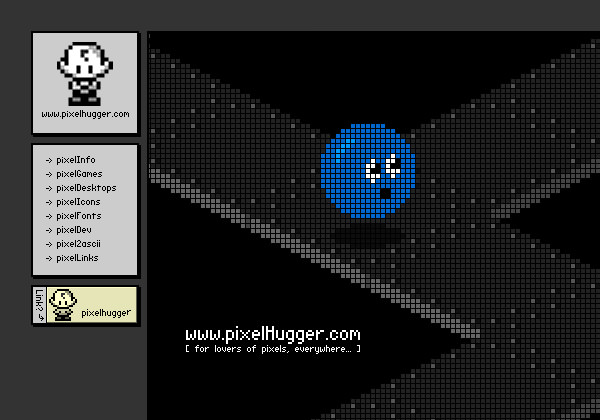 Pixel Hugger website layout design