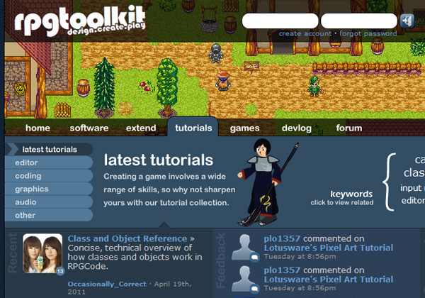 RPG Toolkit Website pixel-based banner