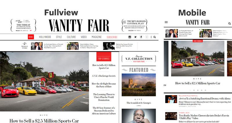 Vanity Fair Home Page