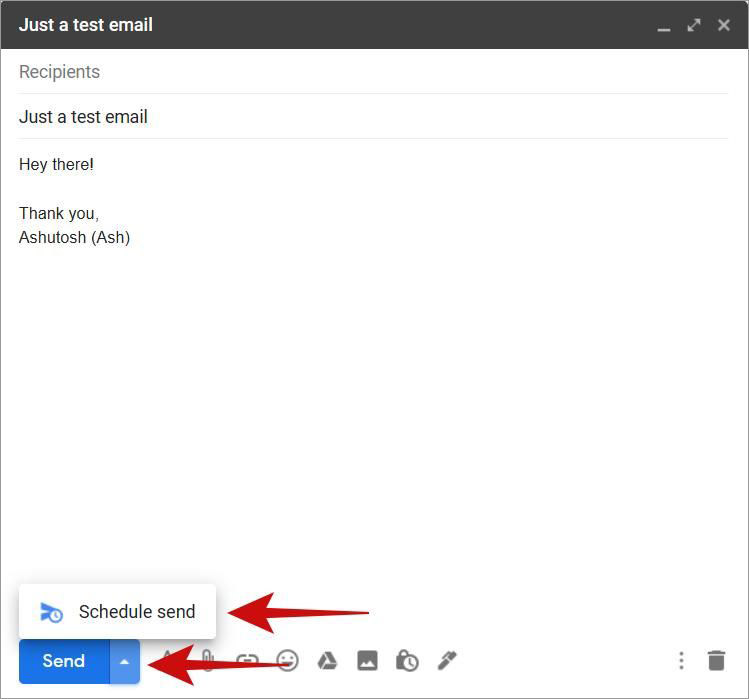 Access Schedule Send inside Gmail