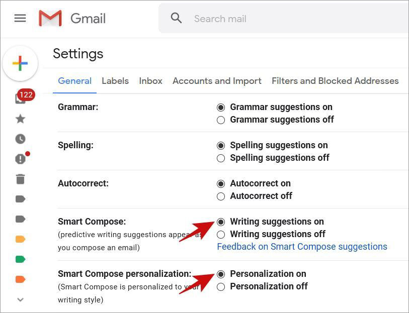 Enable AI-powered Text Suggestions in Gmail