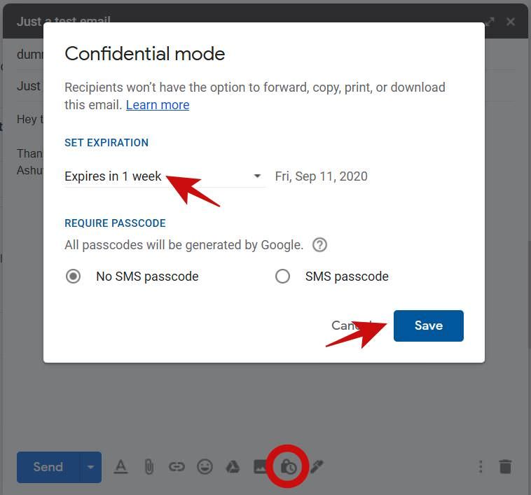 Using the Confidential Mode in Gmail