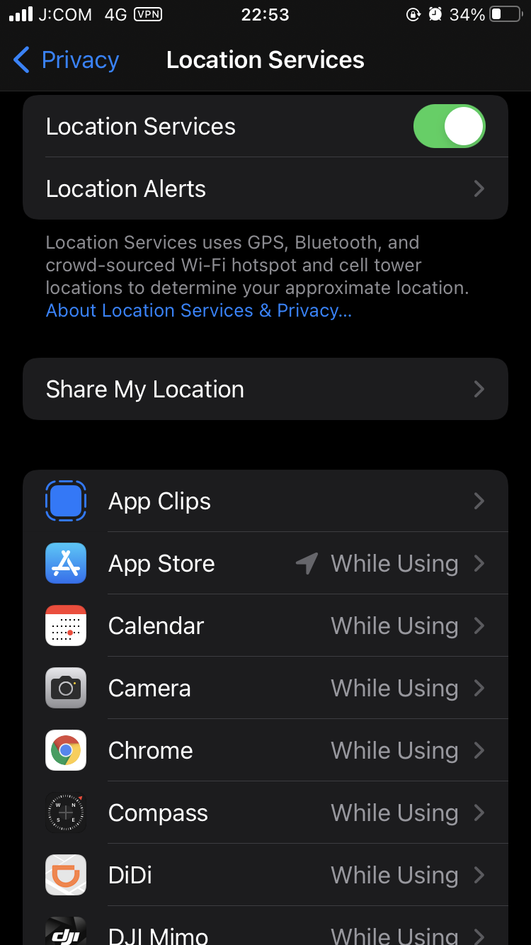 Disable Location Services