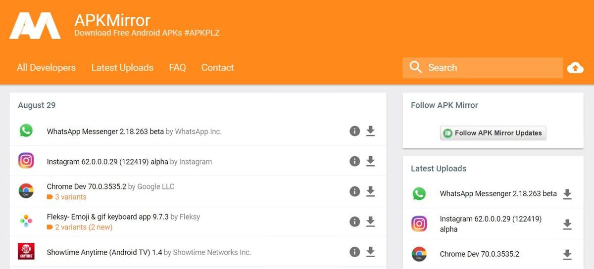APKMirror offers secure APKs