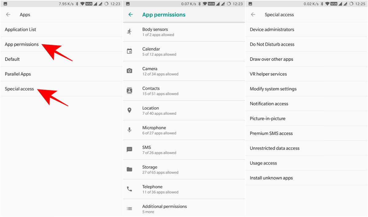 Review app permissions in Android