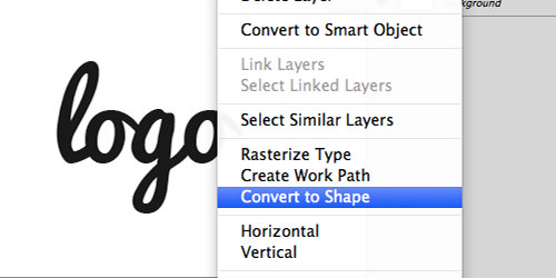 Photoshop option to convert text to shape