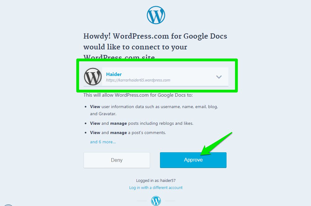 authorize wordpress