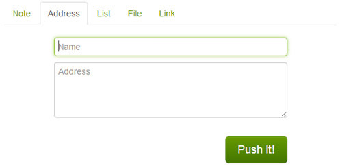 PushBullet Address Interface