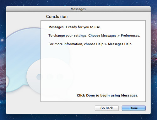 Messages Beta setup 3