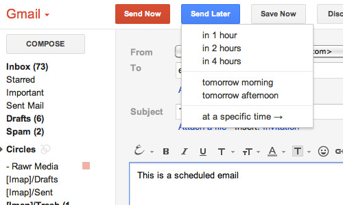 how to set email to send later