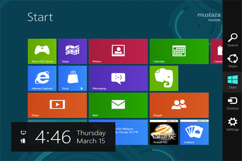 Windows 8 start page