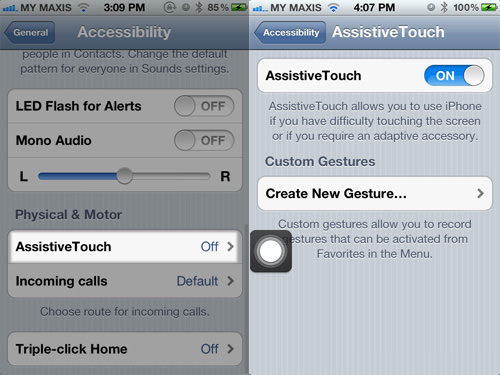 How to Quickly Turn iPhone AssistiveTouch Icon On/Off - Hongkiat