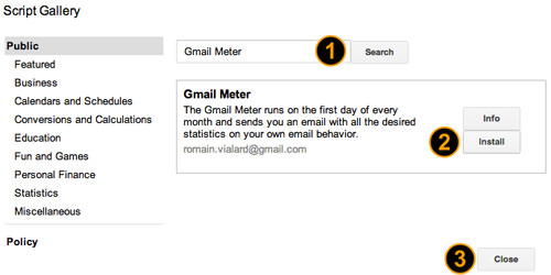 Installing Gmail Meter Script