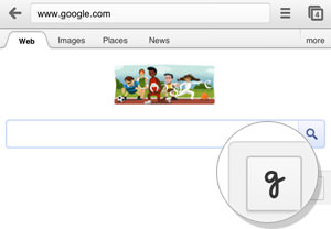 Google Handwrite Icon on Screen