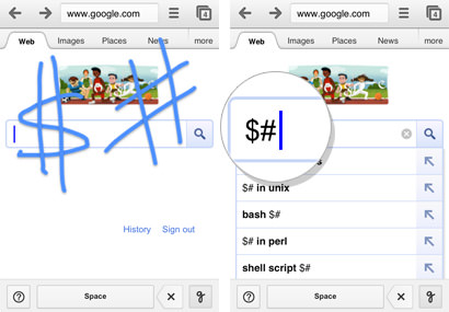 Supported Symbols in Google Handwrite