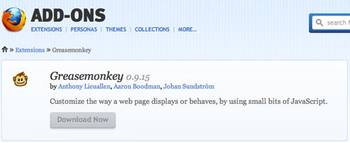 Greasemonkey Add-on for Firefox