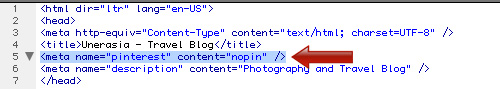 Meta tag in HTML header