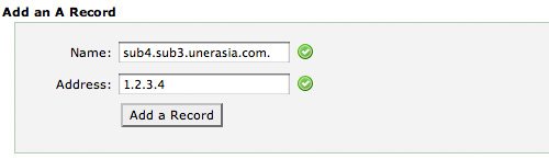 Adding an A record for a sub-subdomain