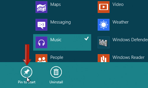 Pin App to Start Screen