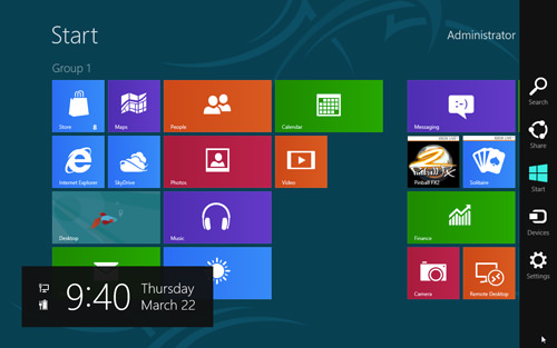 Windows 8 Charm Menu