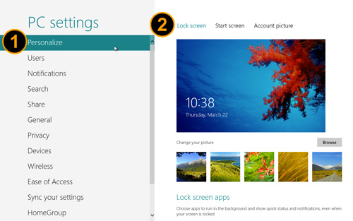 Customizable Lock Screen in Windows 8