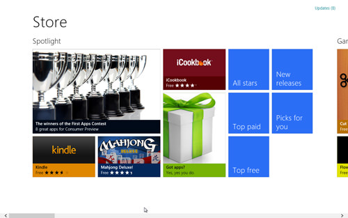 Browsing the Windows Store