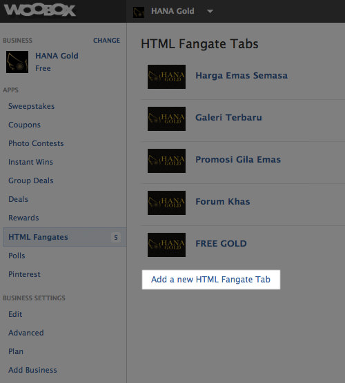 New Fangate Tab