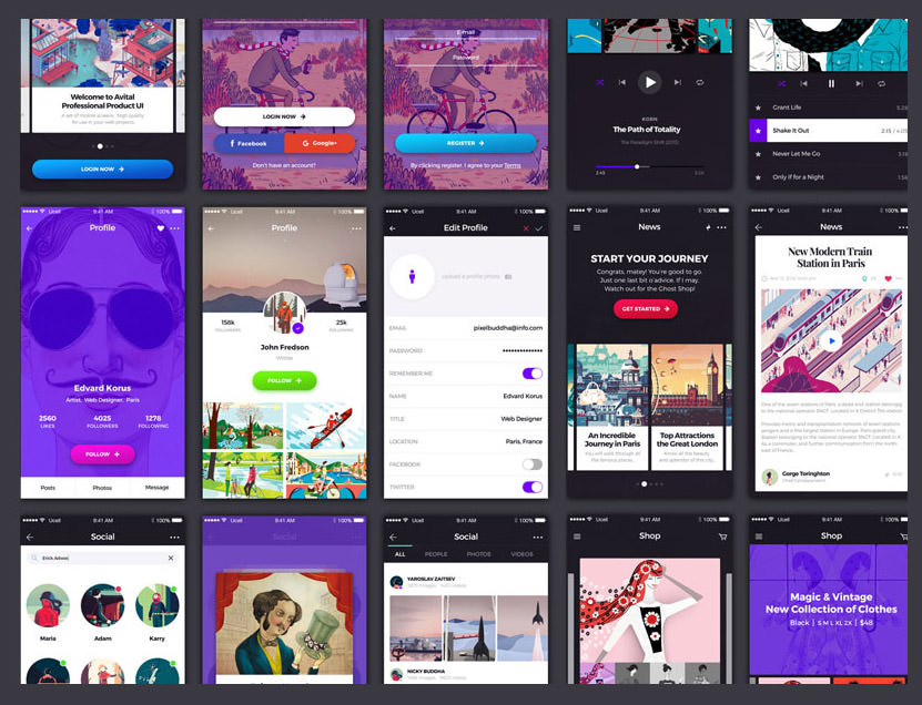 avital mobile ui kit