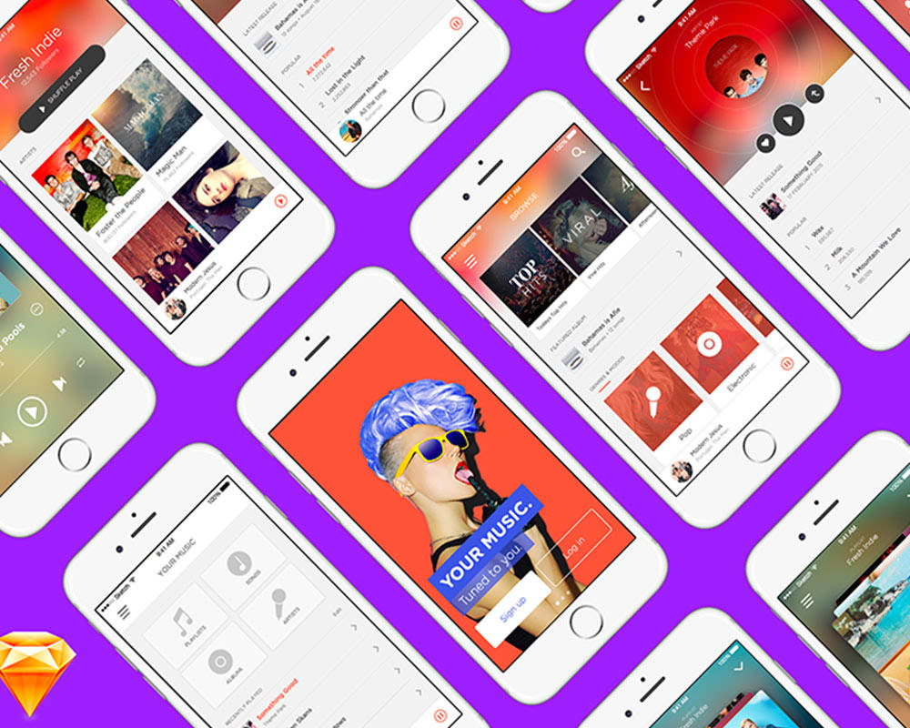 music app ui kit sketch