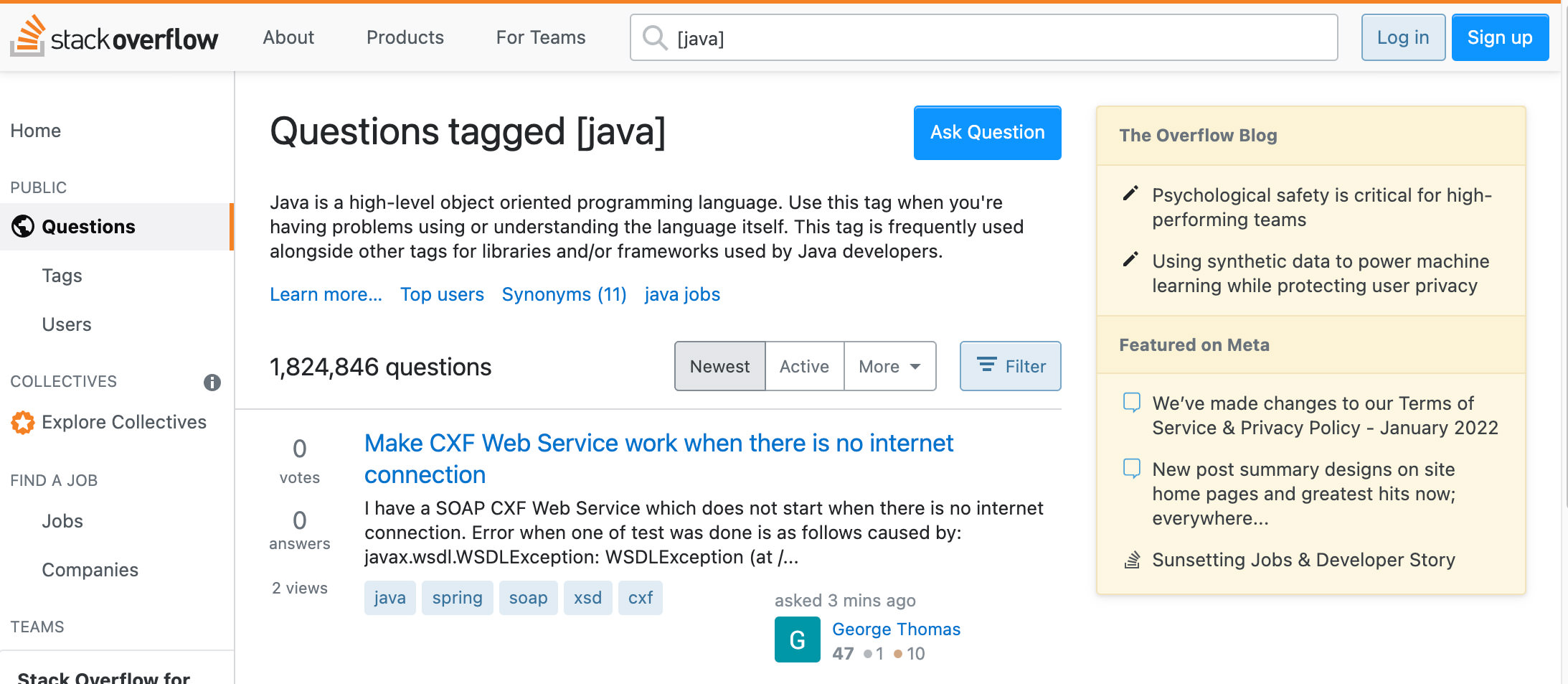 java stackoverflow