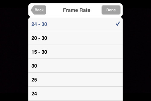 frame rate per second