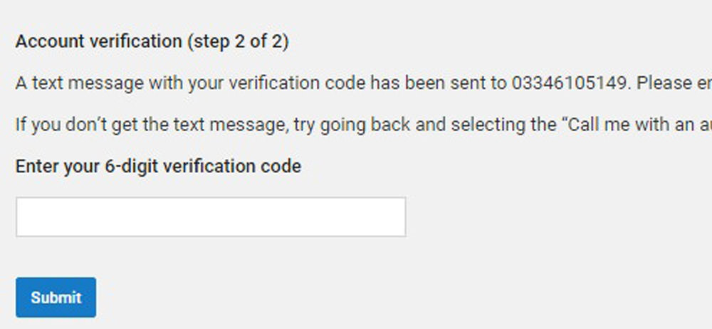 Account Verification Step 2