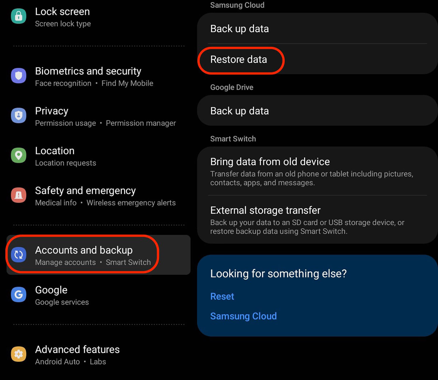 How can you factory reset an Android device?