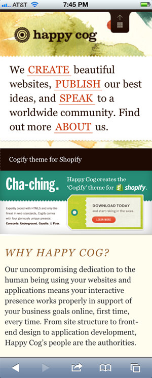 Happy Cog web design