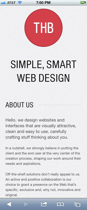 The Happy Bit mobile web design