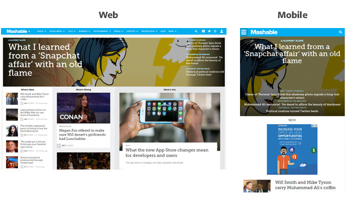 Mashable Home Page