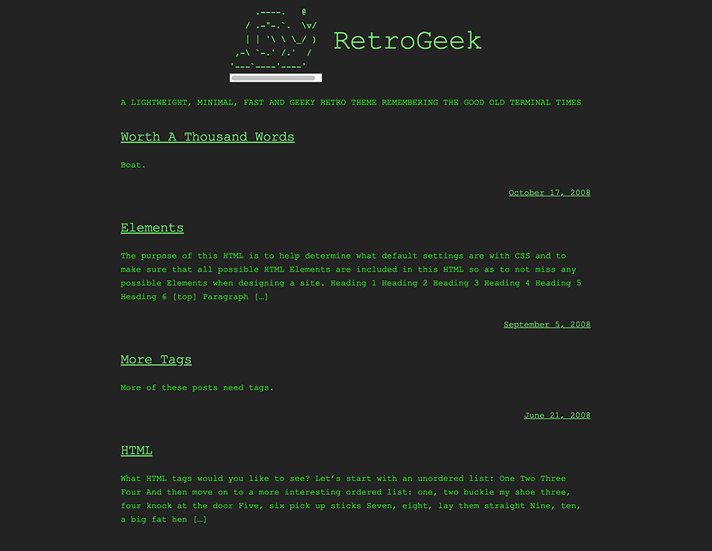 Retro Geek WordPress Theme