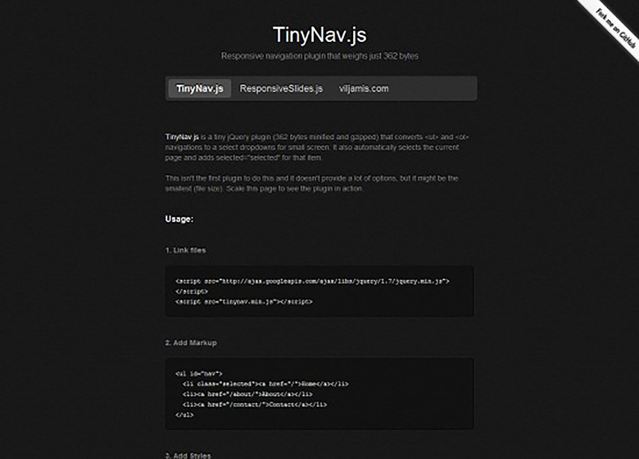 TinyNav.js Plugin